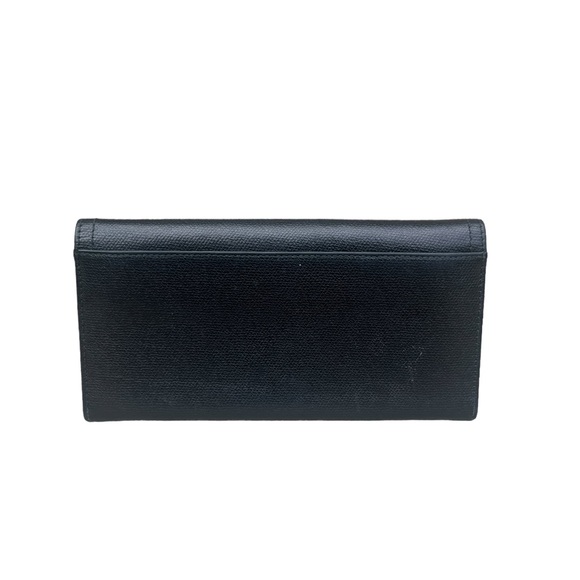 Vintage Coach Leather Crossgrain Long Continental Snap Wallet Black Classic - Picture 2 of 12